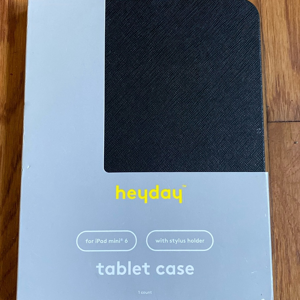 Heyday Tablet Case for iPad mini 6 with stylus holder- Black Saffiano